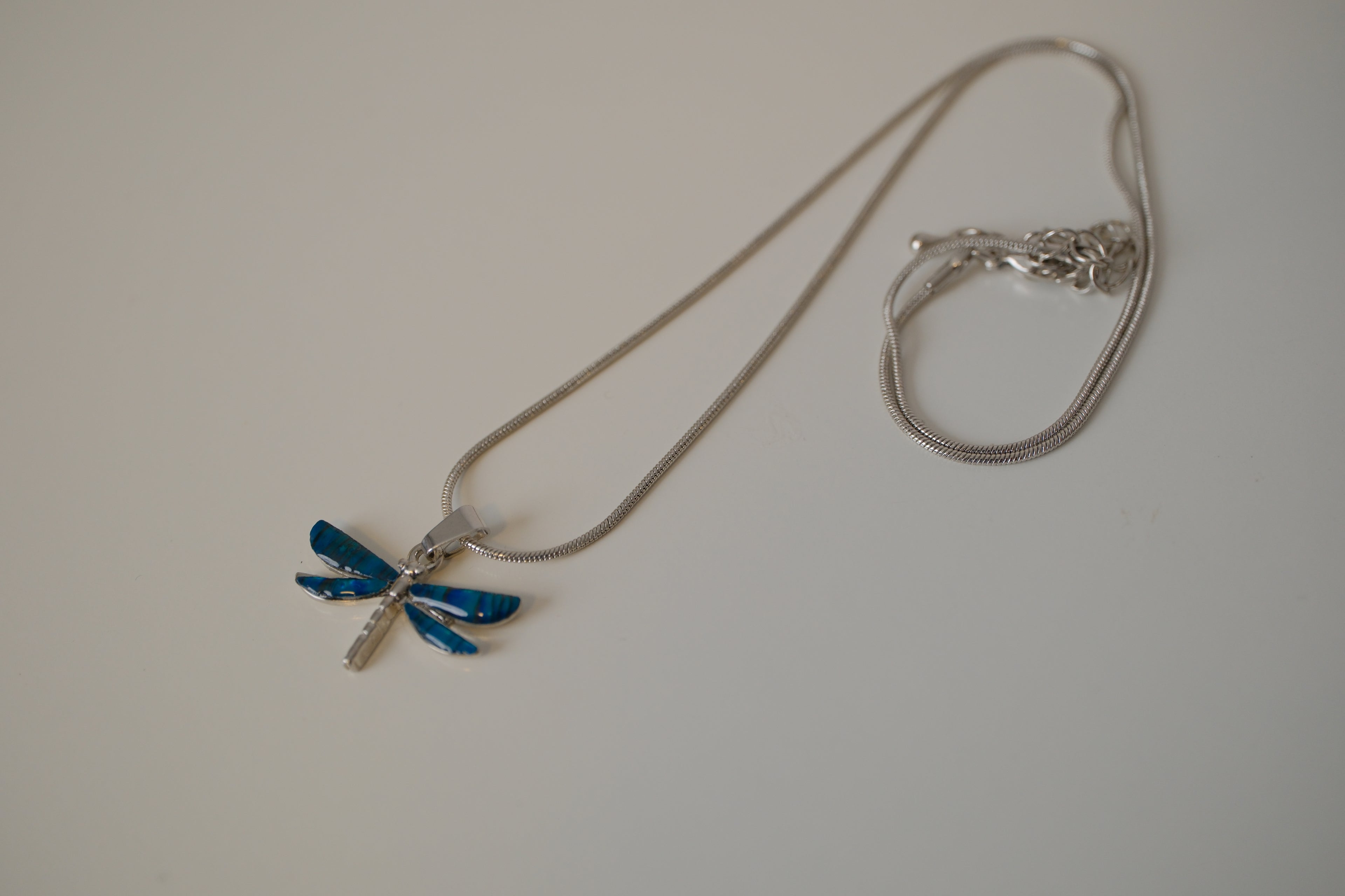 Abalone shell DragonFly pendant necklace