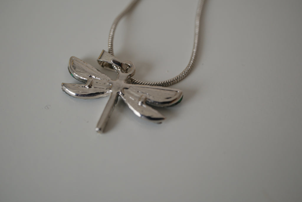Abalone shell DragonFly pendant necklace