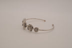 Silver tone rose cuff bracelet