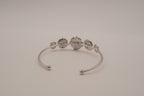 Silver tone rose cuff bracelet