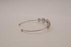 Silver tone rose cuff bracelet