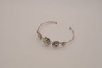 Silver tone rose cuff bracelet