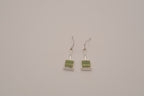 Vintage green square drop earrings