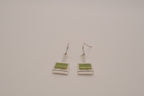 Vintage green square drop earrings