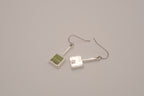 Vintage green square drop earrings