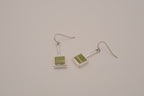 Vintage green square drop earrings
