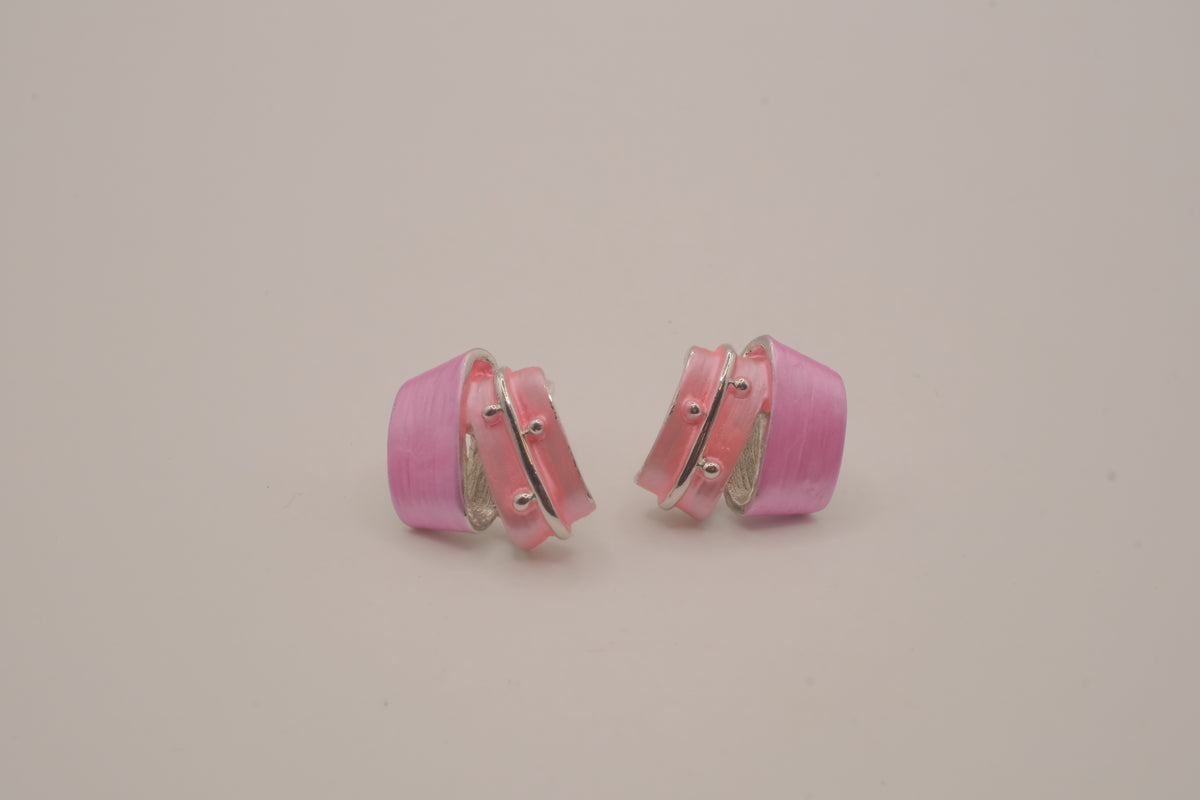 Vintage Pink sculptural layered hoop design
