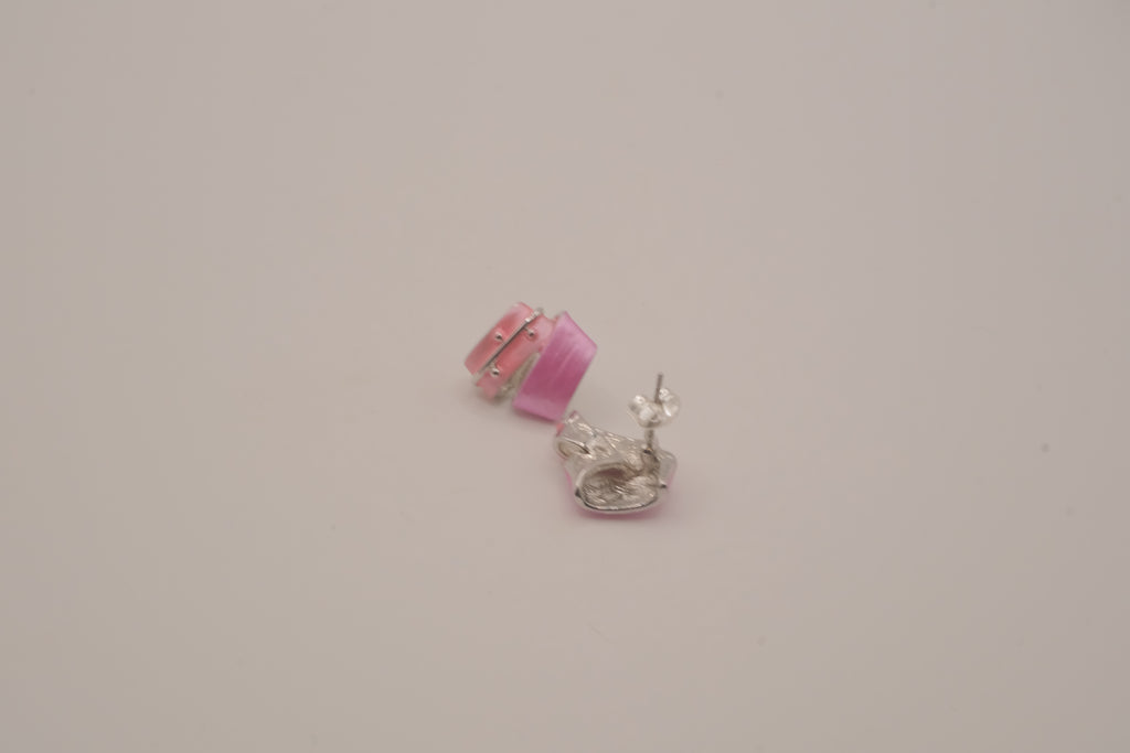 Vintage Pink sculptural layered hoop design