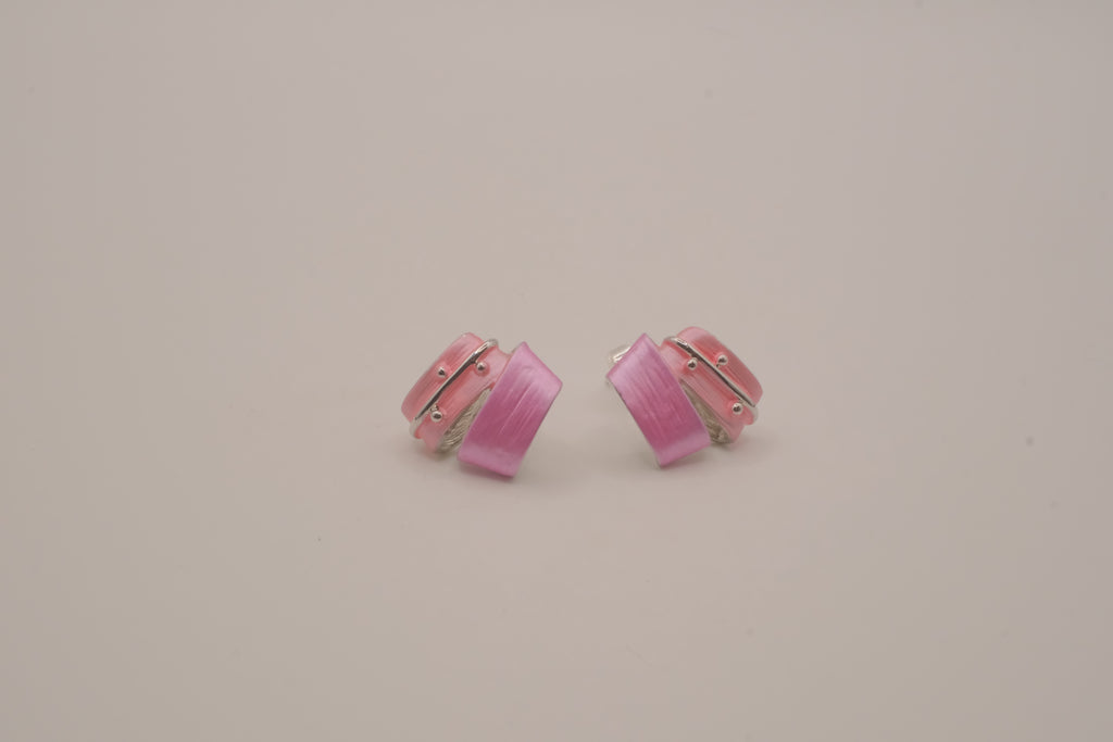 Vintage Pink sculptural layered hoop design