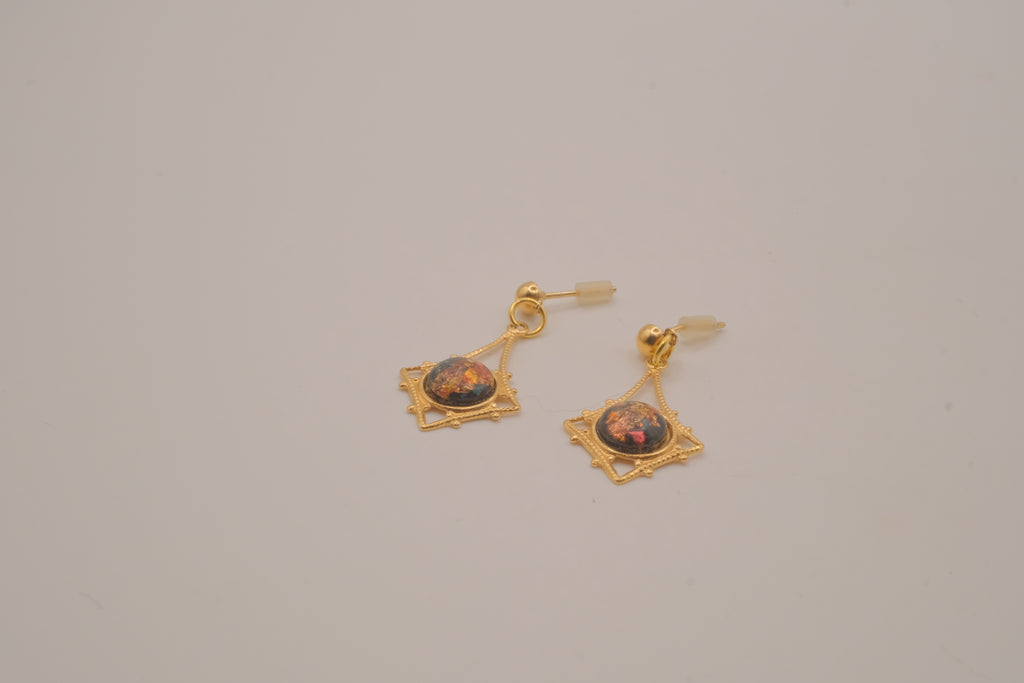 Vintage Rainbow flake dangle earrings