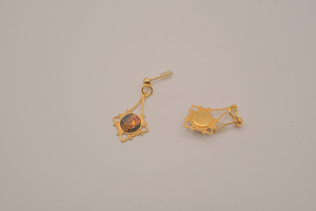 Vintage Rainbow flake dangle earrings
