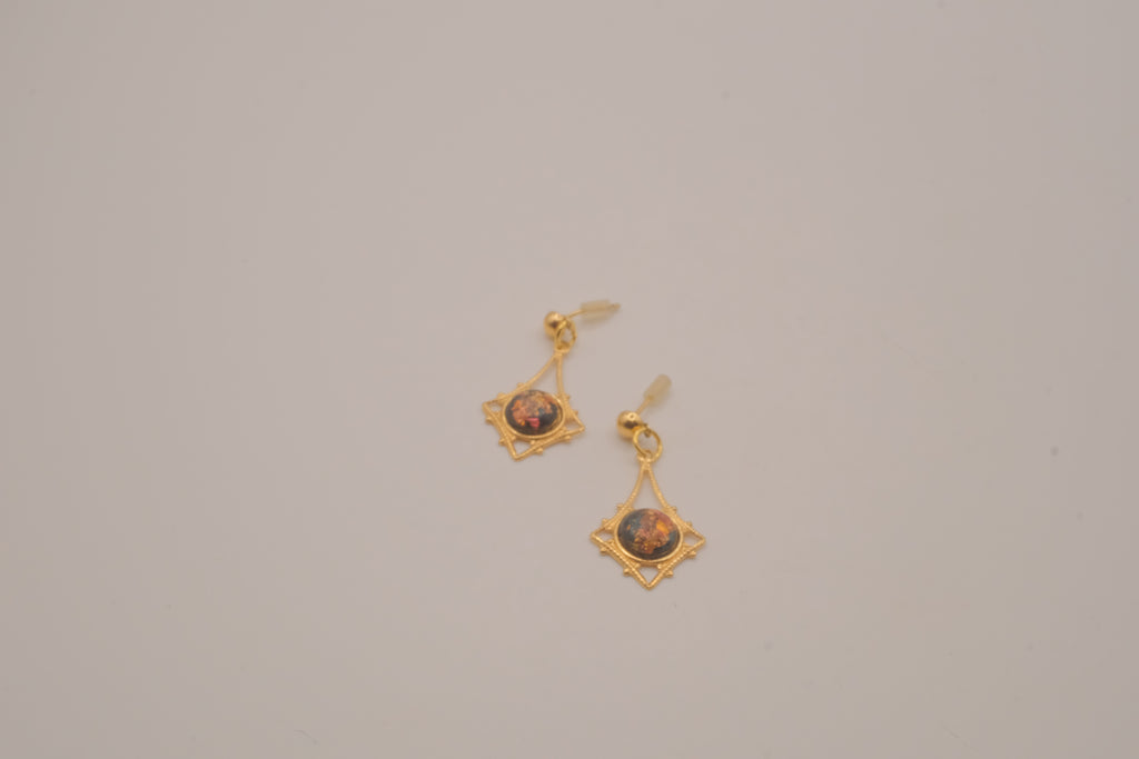 Vintage Rainbow flake dangle earrings