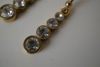 Vintage gold-toned graduated crystal dangle earrings