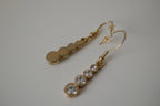 Vintage gold-toned graduated crystal dangle earrings