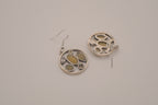 Vintage Olive green ornate drop earrings