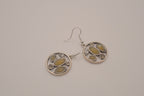 Vintage Olive green ornate drop earrings