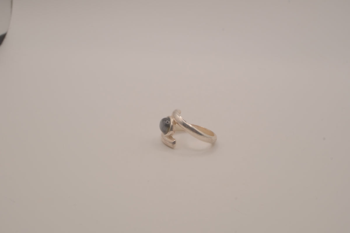 Vintage silver tone bypass ring