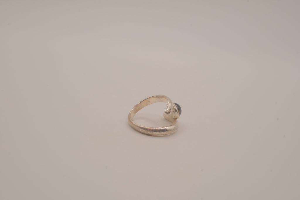 Vintage silver tone bypass ring