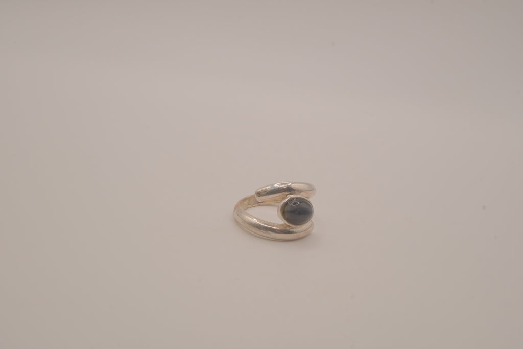 Vintage silver tone bypass ring