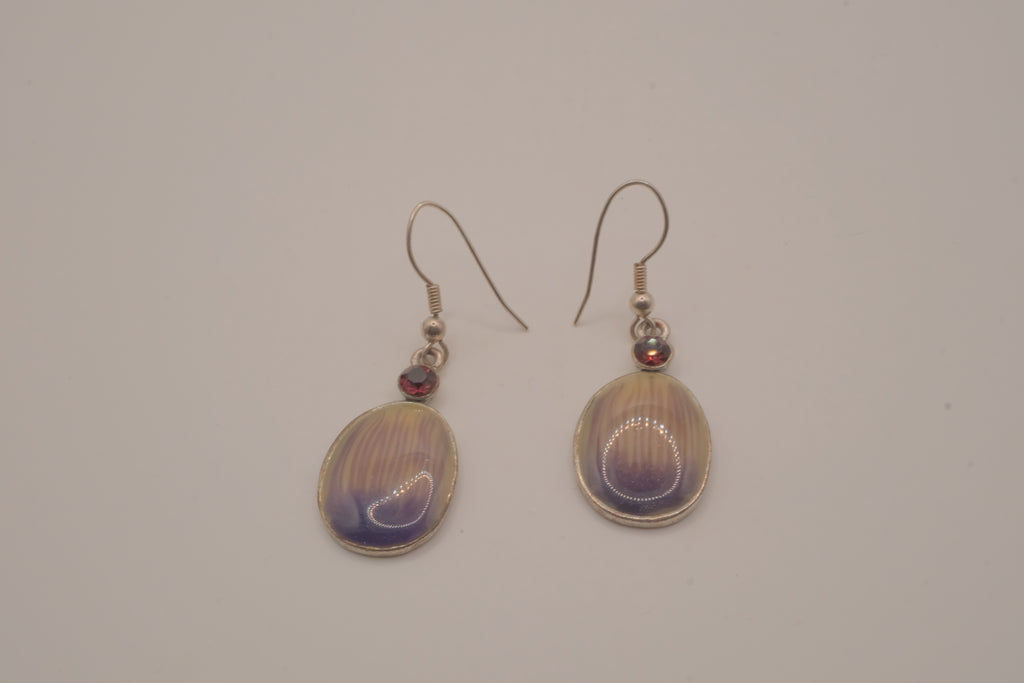 Vintage silver tone wampum drop earrings