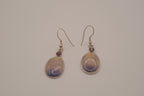 Vintage silver tone wampum drop earrings