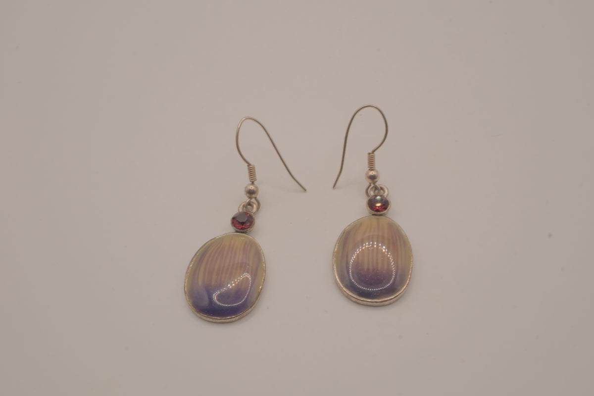 Vintage silver tone wampum drop earrings