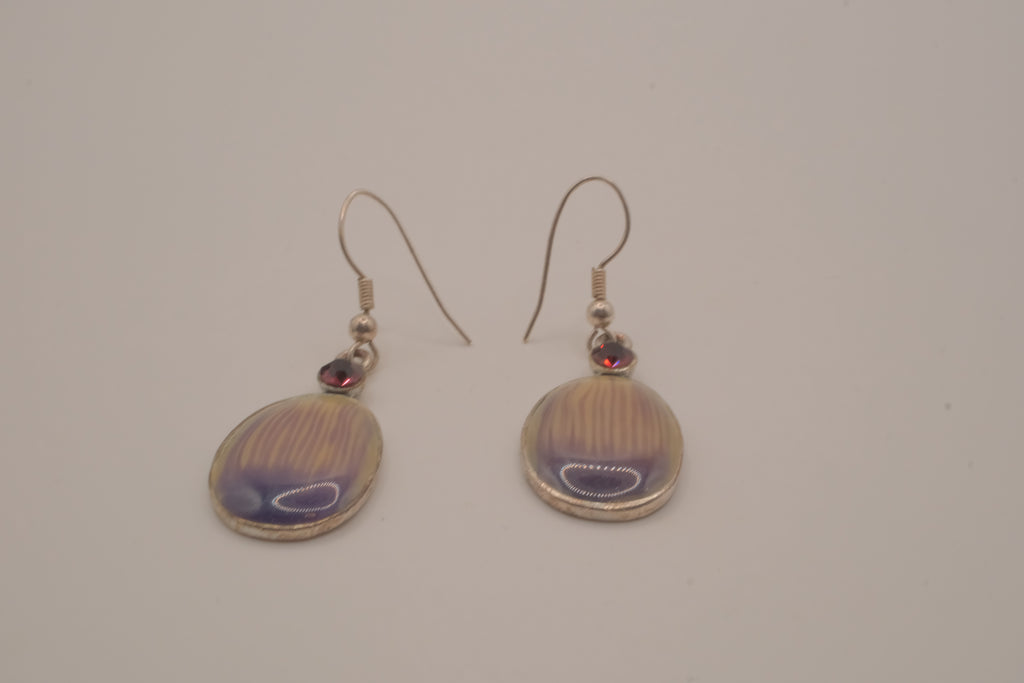 Vintage silver tone wampum drop earrings