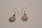 Vintage silver tone wampum drop earrings
