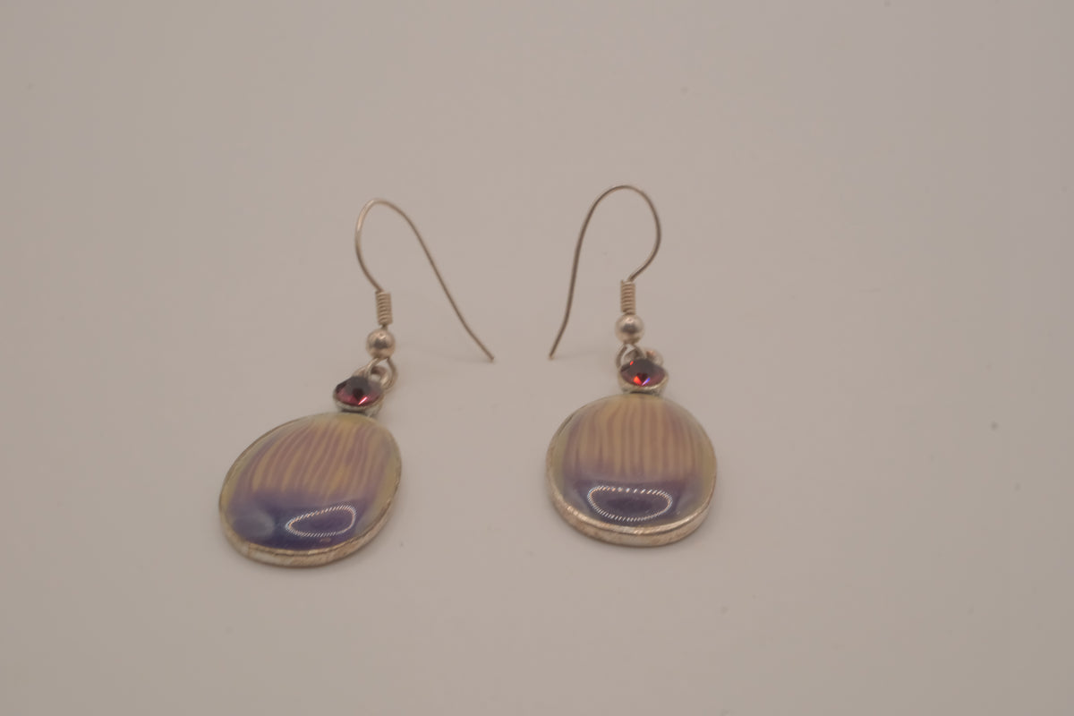 Vintage silver tone wampum drop earrings