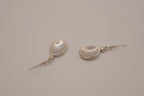 Vintage silver tone wampum drop earrings