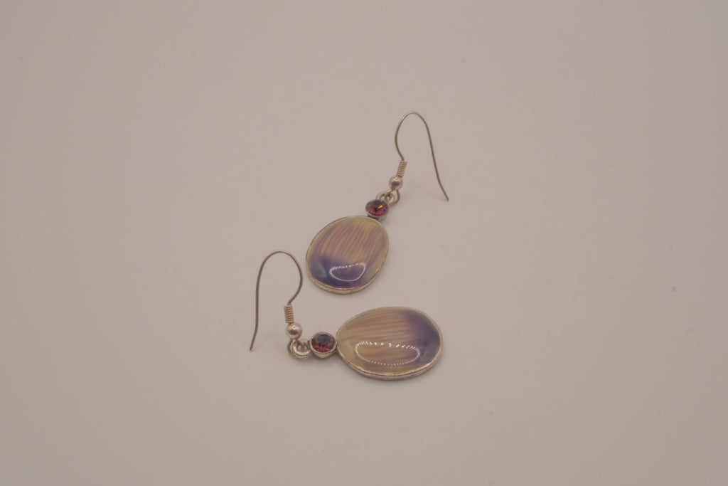 Vintage silver tone wampum drop earrings