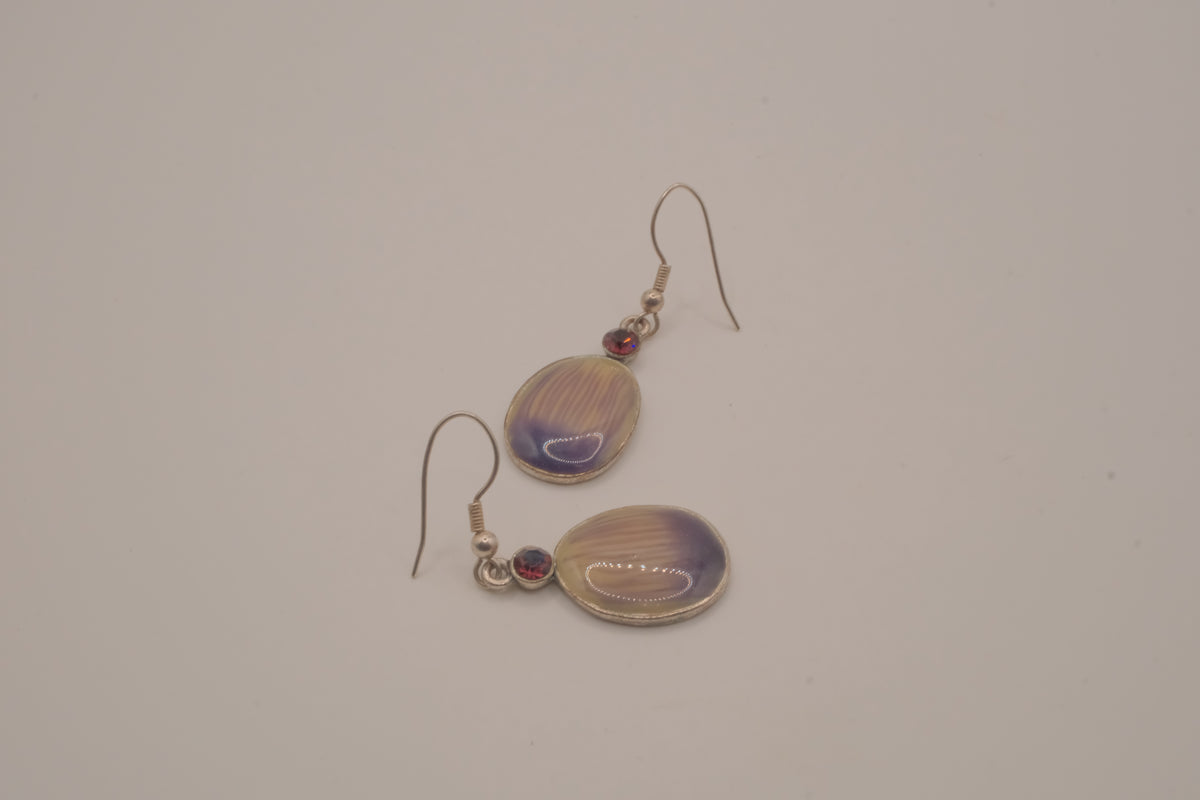 Vintage silver tone wampum drop earrings