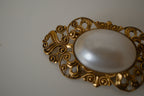 Vintage Large faux Pearl brooch