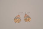 Mixed tone filigree teardrop dangle earrings
