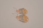 Mixed tone filigree teardrop dangle earrings