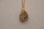 Raw pyrite pendant necklace