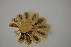 Vintage Peacock filigree brooch