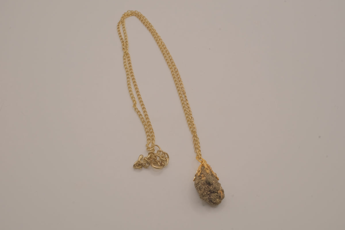 Raw pyrite pendant necklace