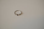 Silver tone multi stone ring