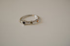 Silver tone multi stone ring