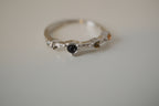 Silver tone multi stone ring