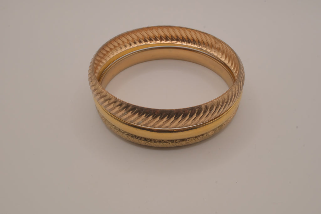 Gold-tone 3 set chunky bracelet stack