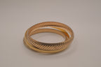Gold-tone 3 set chunky bracelet stack