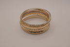 Mixed-metal 9 set stacked bangle bracelets