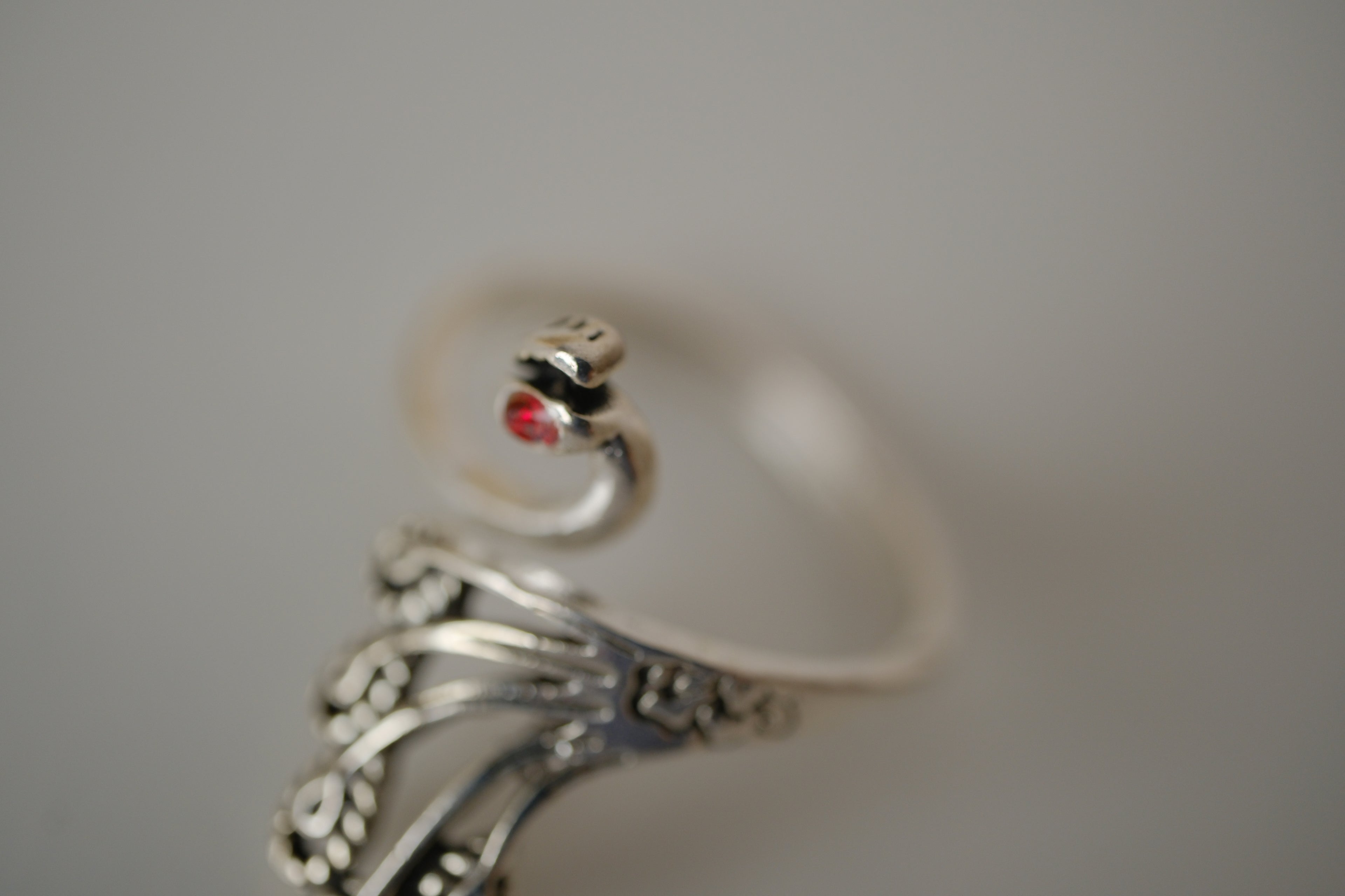 Silver tone Peacock ring