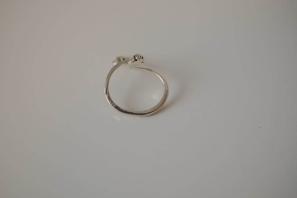 Silver tone Peacock ring