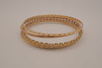 Gold tone 5 set delicate textured stacked bangle bracelets