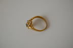 Vintage Gold toned Greena and white stone ring