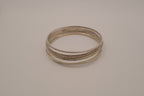 Set of 6 mixed textures layered silver bangle bracelets