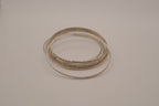 Set of 6 mixed textures layered silver bangle bracelets